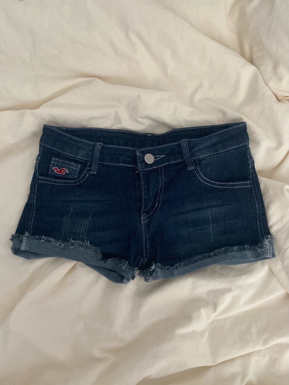 Hollister Dark Indigo Cutoff Denim Shorts